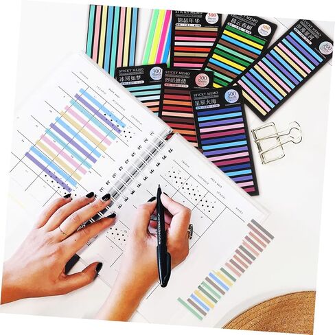 8packs Index Sticker Strip Tabs for Annotating Books Reusable Highlight Strips for School Highlighter Tape for Reading Highlighter for School in Saudi Arabia
