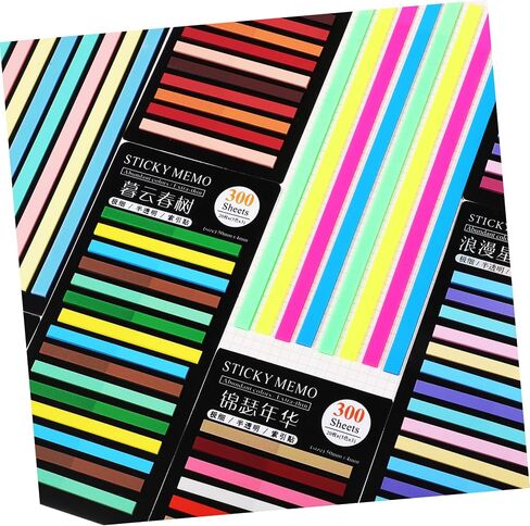 8packs Index Sticker Strip Tabs for Annotating Books Reusable Highlight Strips for School Highlighter Tape for Reading Highlighter for School in Saudi Arabia