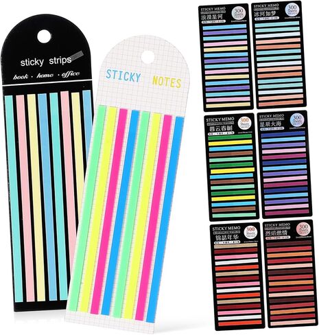 8packs Index Sticker Strip Tabs for Annotating Books Reusable Highlight Strips for School Highlighter Tape for Reading Highlighter for School in Saudi Arabia