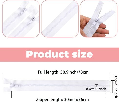 YAKA 4PCS #5 16 inch Separating Jacket Zippers for Sewing Coats Jacket Zipper Black Molded Plastic Zippers Bulk DIY Tools for Garment/Bags/Home Textile Bags Pillow Tent Tailor (Light Beige, 16 inch) in Saudi Arabia