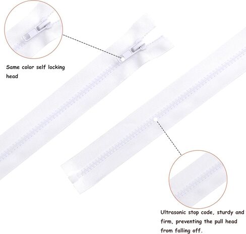 YAKA 4PCS #5 16 inch Separating Jacket Zippers for Sewing Coats Jacket Zipper Black Molded Plastic Zippers Bulk DIY Tools for Garment/Bags/Home Textile Bags Pillow Tent Tailor (Light Beige, 16 inch) in Saudi Arabia