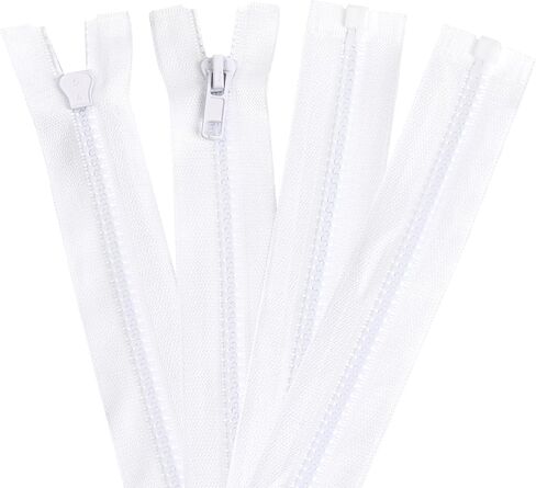 YAKA 4PCS #5 16 inch Separating Jacket Zippers for Sewing Coats Jacket Zipper Black Molded Plastic Zippers Bulk DIY Tools for Garment/Bags/Home Textile Bags Pillow Tent Tailor (Light Beige, 16 inch) in Saudi Arabia