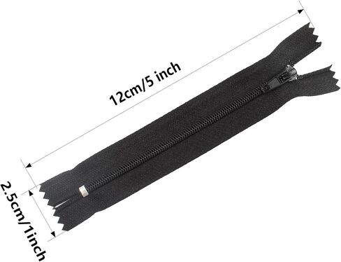 pson 20PCS 5 Inch Black and White Nylon Coil Zippers, Closed End Zippers for DIY Tailor Sewing Craft Bag in Kuwait