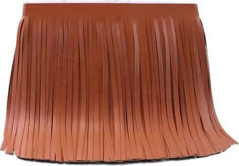 Black PU Leather Fringe Trim 8 Inch Tassel Trim for Sewing - DIY Crafts, Clothing, Bags Decoration (2yards) in Kuwait