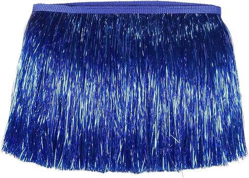 10 Yards 6 Inch Wide Metallic Fringe Trim Tinsel Fringe Tinsel Trim DIY Latin Dance Costume Clothing Accessories Shiny Tassel Lace Fringe Trimming Dance Tassels Trim (Dark Blue) in Saudi Arabia