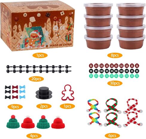 8pack عيد الميلاد الزنجبيل Man Man Diy Crafts Kit - Air Clay Gingerbread Crafts for Kids - Air Creative Dry Clay Modeling Decorations - Kids Gingerbread Man Gift for School Winter Party in Kuwait
