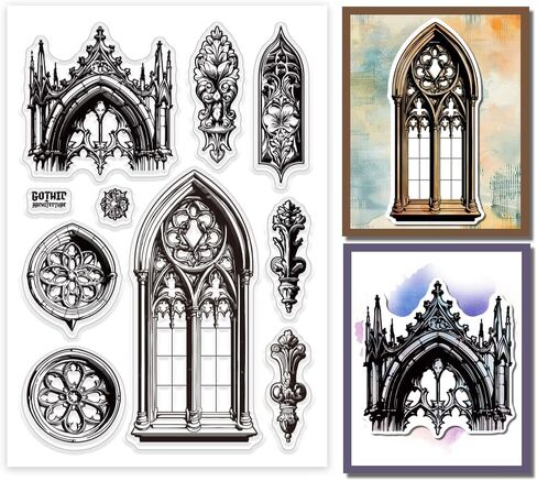 GLOBLELAND Arabic Architecture Clear Stamps for Cards Making Coconut Trees Clear Stamp Seals Transparent Stamps for DIY Scrapbooking Photo Album Journal Home Decoration in Saudi Arabia