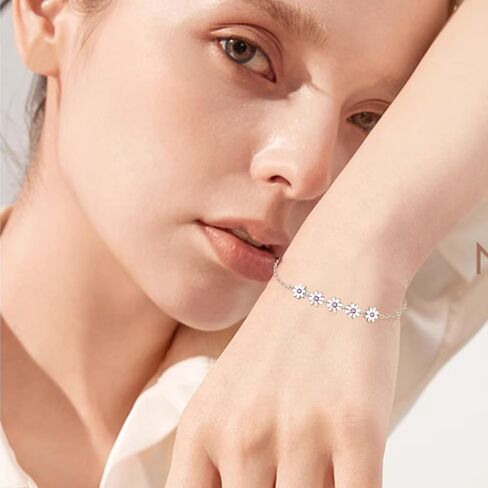 Daisy Bracelet for Women Sterling Silver Daisy Bracelet Bracelet with Daisy Daisy Flower Bracelet Daisy Jewelry Daisy Gifts for Women Girls in Saudi Arabia
