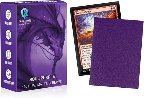 Soul Purple Dual Matte Card Sleeves, Katomula Card Sleeves for MTG, Standard Card Sleeve for MTG, PKM, Flesh & Blood in Kuwait