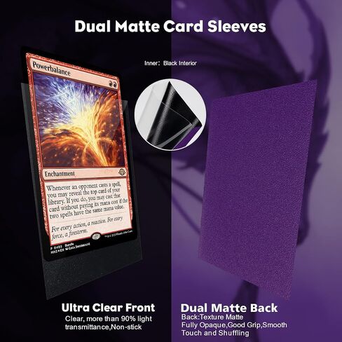 Soul Purple Dual Matte Card Sleeves, Katomula Card Sleeves for MTG, Standard Card Sleeve for MTG, PKM, Flesh & Blood in Kuwait