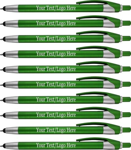Personalized With your Custom Logo or Text Pens-Pack of 450- for Marketing, Parties, and Events, 2 in 1 Capacitive Stylus & Ballpoint Pen Compatible With Touchscreen Devices, Black Ink, Purple Pens in Kuwait