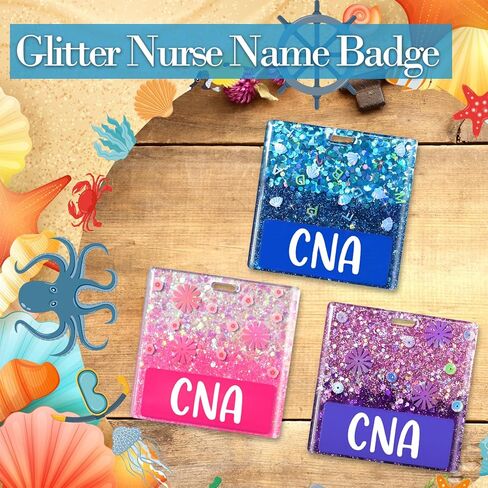 LPN Badge Buddy Card Ombre Glitter Horizontal Badge Identification Tags for LPN Nurse (Pink LPN) in Kuwait
