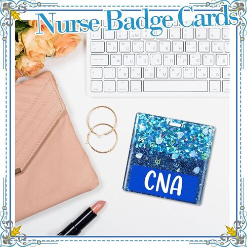 LPN Badge Buddy Card Ombre Glitter Horizontal Badge Identification Tags for LPN Nurse (Pink LPN) in Kuwait