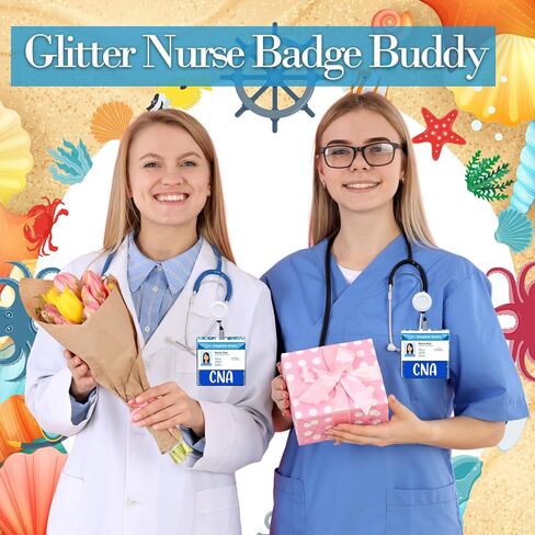 LPN Badge Buddy Card Ombre Glitter Horizontal Badge Identification Tags for LPN Nurse (Pink LPN) in Kuwait