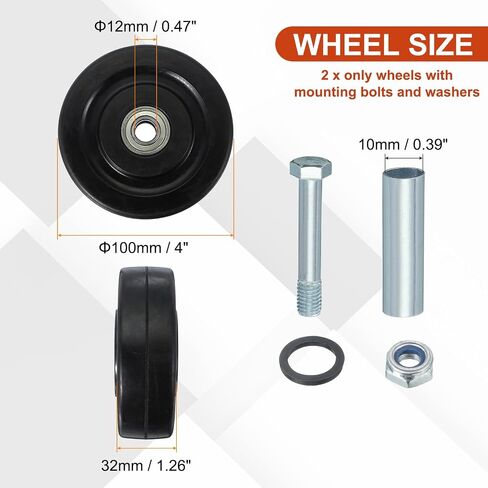 Meccanixity Push Cart Wheel بديل ، عجلات لوح رف مطاطية مع عجلات مزدوجة محامل المضادة in Saudi Arabia