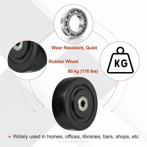 Meccanixity Push Cart Wheel بديل ، عجلات لوح رف مطاطية مع عجلات مزدوجة محامل المضادة in Saudi Arabia