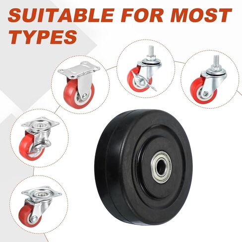 Meccanixity Push Cart Wheel بديل ، عجلات لوح رف مطاطية مع عجلات مزدوجة محامل المضادة in Saudi Arabia
