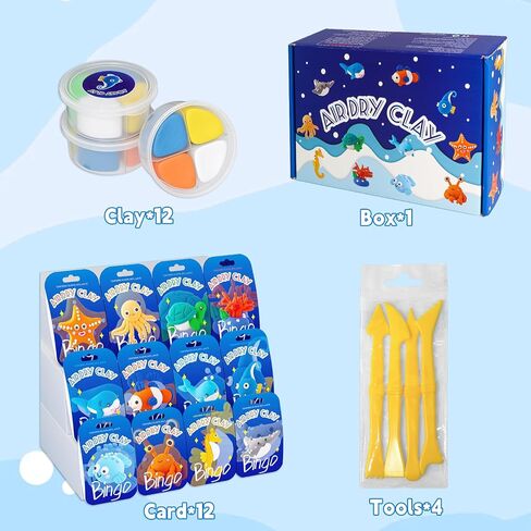 8pack عيد الميلاد الزنجبيل Man Man Diy Crafts Kit - Air Clay Gingerbread Crafts for Kids - Air Creative Dry Clay Modeling Decorations - Kids Gingerbread Man Gift for School Winter Party in Kuwait