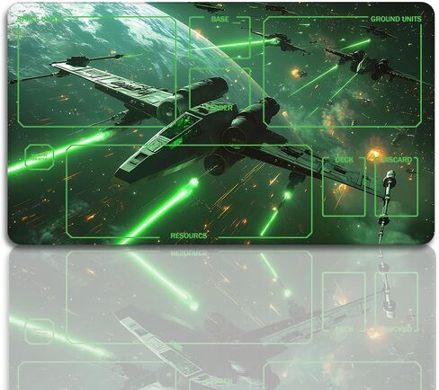 Starry Spaceship Mouse Pad: SWD Playmat Featuring a Non-Slip Base and Stitched Edges, Playmat Suitable for TCG (Zones,xq5) in Saudi Arabia