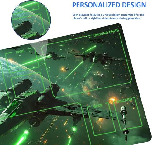 Starry Spaceship Mouse Pad: SWD Playmat Featuring a Non-Slip Base and Stitched Edges, Playmat Suitable for TCG (Zones,xq5) in Saudi Arabia