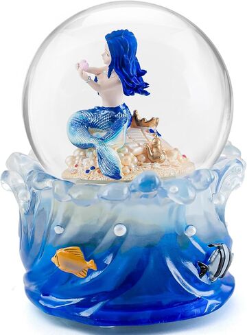 Mermaid Music Box Snow Globe, Mermaid Gift for Daughter Girlfriend Girls Wife Women Birthday Valentine Anniversary Snowglobe with Light Play You are My Sunshine in Kuwait