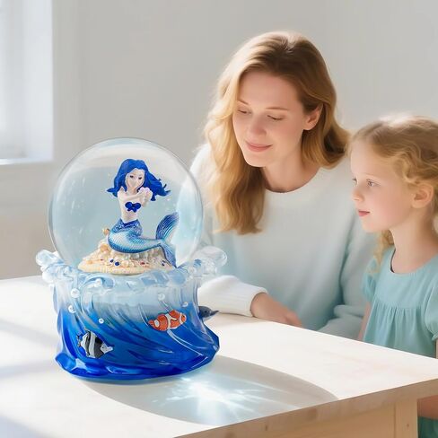 Mermaid Music Box Snow Globe, Mermaid Gift for Daughter Girlfriend Girls Wife Women Birthday Valentine Anniversary Snowglobe with Light Play You are My Sunshine in Kuwait