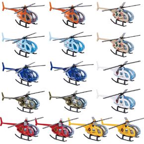 Alloy Mini Helicopters Model Toy - Police, Fire, Engineering Work, Military Helicopter - Diecast Helicopters with Spinning Propellers, Birthday Party Favors for Kids (16)