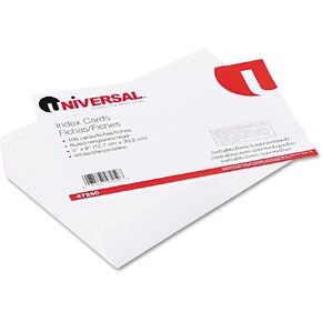 Universal Ruled Index Cards, 5 x 8, White, 100 Cards/Pack (UNV47250)