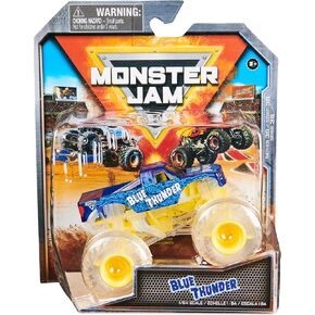 Monster Jam, Official Blue Thunder Chase Monster Truck, Die-Cast Vehicle, 1:64 Scale, Kids Toys for Boys Ages 3 and up