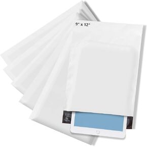 The Boxery 9x12" White Self-Seal Poly Mailer Bags – 1000 Pack | Waterproof, Tear-Resistant Shipping Envelopes