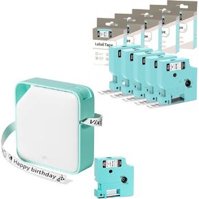 Label Maker, D1600 Label Maker Machine with 6 Tapes, Recharge Handheld Label Maker Portable, Easy Bluetooth Labeler for School Home Office Organization, Multiple Template Icon Font Inkless