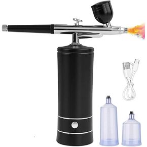 Airbrush Kit with Compressor - 48PSI Rechargeable Cordless Non-Clogging High-Pressure Air Brush Set Nail Machine, Airbrush Gun Set for Nail Art, Cake Decor, Makeup, Barber, Model Painting