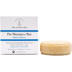 Balancing Biome Shampoo Bar for Dogs & Cats – Vet-Formulated, Fragrance-Free, Hypoallergenic, Plant-Based, Plastic-Free, Sulfate-Free, Soap-Free – 3 oz Solid Shampoo