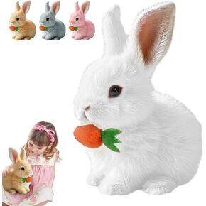 Easter Basket Stuffer Realistic Bunny Toy, 2025 New Bunny Toys Educational Interactive Toys Bunnies Can Walk and Talk, Handmade Hopping Realistic Toy for Kids (Brown)