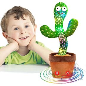 MITLINK Dancing Talking Cactus - Repeats What You Say, Electronic Plush Toy with Lighting, Singing Cactus Recording and Repeat Your Words for Education Toys