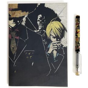 One Piece Notebook 7.9x5.7 inches, Anime Cosplay Fans Journals with Black Ballpoint Pen, Birthday Gifts for Boyfriend Friend Son and Men