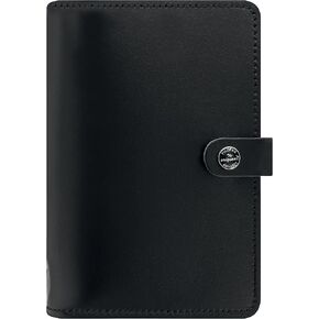 Filofax The Original Organizer, Personal Size, Black - Leather, Six Rings, Week-to-View Calendar Diary, Multilingual, 2025 (C022508-25)