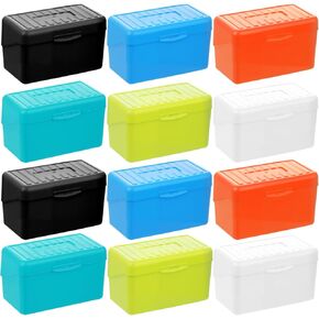 12 Pack Index Card Box 3x5 Flash Card Holder Perfect for Recipe Organizer Case Note Card Storage(6 Colors)