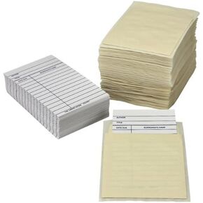 Library Book Pocket/Book Card Combo Pack 100 of Each per Package
