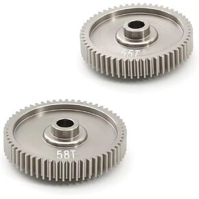 RC Car Upgrade Parts Compatible with Tamiya for TT-01 1/10 RC Car Upgrade Parts 2PCS Upgrade High for Speed Spur Gear 51004 53665 55T 58T