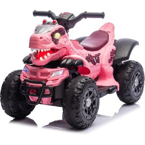 Dinosaur Electric Ride On ATV 4 Wheeler for Kids,12V ATV Electric Car with Music,Bluetooth & LED Lights,Birthday Gift Ages 3+,66LB Weight Capacity(Blue)