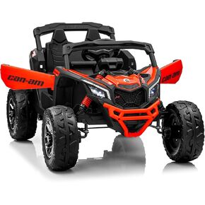 KerryYoo 24V Ride on Toys for Big Kids,2 Seater Kids Electric Ride on Car UTV 4WD/2WD,Power Wheels with EVA Rubber Tires,4x4 Shock Absorbers,Remote Control,Licensed Can-Am,Bluetooth-SU5 Green