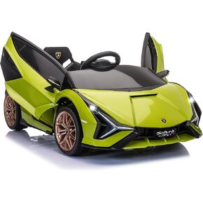 Licensed Lamborghini SIAN Kids Electric Ride On Car Toy by TOBBI, 12V Battery Powered Vehicle with Parent Remote Control for Toddlers 3-6 to Drive w/Functions/Seatbelt/Horn/LED Lights-Pink