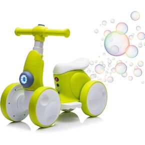 6V Electric Baby Balance Bike for 1 Year Old Boys Girls Ride on Toys 12-48 Month Toddler Balance Bike, 4 Wheels Kids First Bike with Remote Control First Birthday Gifts- Blue