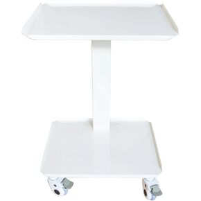 Handle Cart 2 Layers Utility Cart Mobile Trolley Cart Storage Rack Serving Cart Disassemble Storage Organization Cart with 360°Rotate Locking Wheels for Beauty Salon Hospital Lab