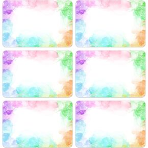 Lucleag 180PCS Rainbow Name Tag Stickers, Watercolor Rainbow Name Tag Label Stickers Name Sticker for Back to School Classroom Student Office Cubby Locker Clothes Party Supplies, 2x3 inch