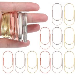 30 PCS 3 Color Large Paper Clips Jumbo Gold Paperclips Huge Paper Clips Smooth Non Skid Multicolored Mega Giant Colored for Office School Document Organizing Big Finish Steel Wire Vinyl Coated