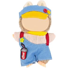 Clothes for 17cm Doll, 3 PCS Cute Pink Hair Clip & Jumpsuits Set, Dress up Outfit Exquisite Accessories for Dolls