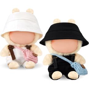 2 Sets 17cm Doll Clothes(No Doll), Clothes for Dolls Accessories,Replacement Toy Clothes Including Rompers, Hats and Bags, Toy Outfit for Dress up & Display