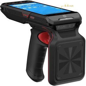 5.5" Android 13 Handheld Data Terminal Mobile Computer with 1D & 2D PDF417 QR PDF17 Barcode Scanner, UHF RFID Reader, GPS 4G Wi-Fi GMS Data Collector, MT6762 Octa Core Pistol Grip
